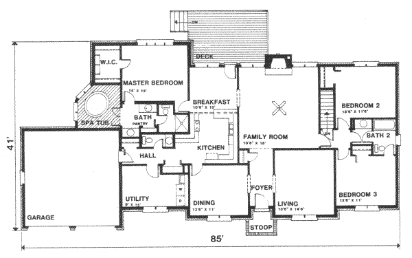 Southern Floor Plan - Main Floor Plan #30-176