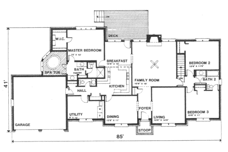 Southern Style House Plan - 3 Beds 2.5 Baths 2300 Sq/Ft Plan #30-176 ...