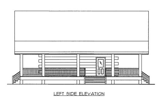 Exterior - Other Elevation 1 for Log House Plan #117-596 - 1 bed, 1 bath