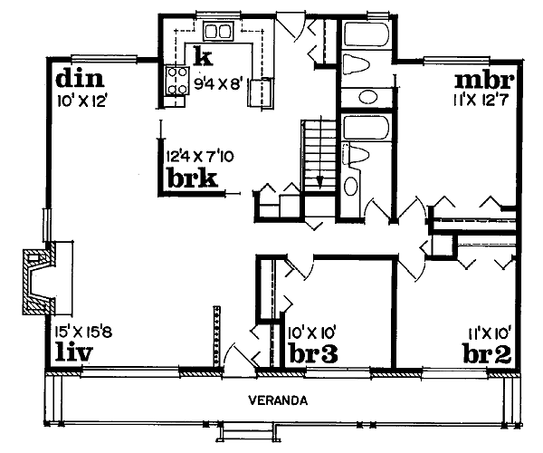 Ranch Floor Plan - Main Floor Plan #47-121