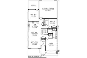Floor Plan - Main Floor for Cottage House Plan #70-1460 - 2 bed, 2 bath