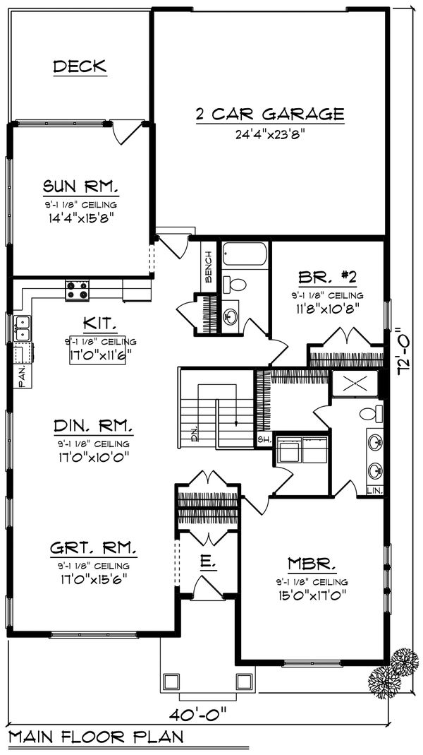 Architectural House Design - Cottage Floor Plan - Main Floor Plan #70-1460