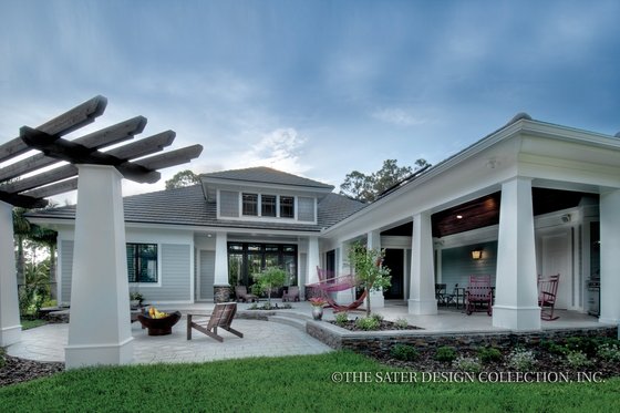 Exterior - Rear Elevation for Bungalow House Plan #930-19 - 3 bed, 3.5 bath