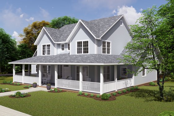 Exterior - Other Elevation for Country House Plan #20-2041 - 4 bed, 3 bath