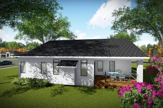 Exterior - Rear Elevation for Contemporary House Plan #70-1490 - 3 bed, 2 bath