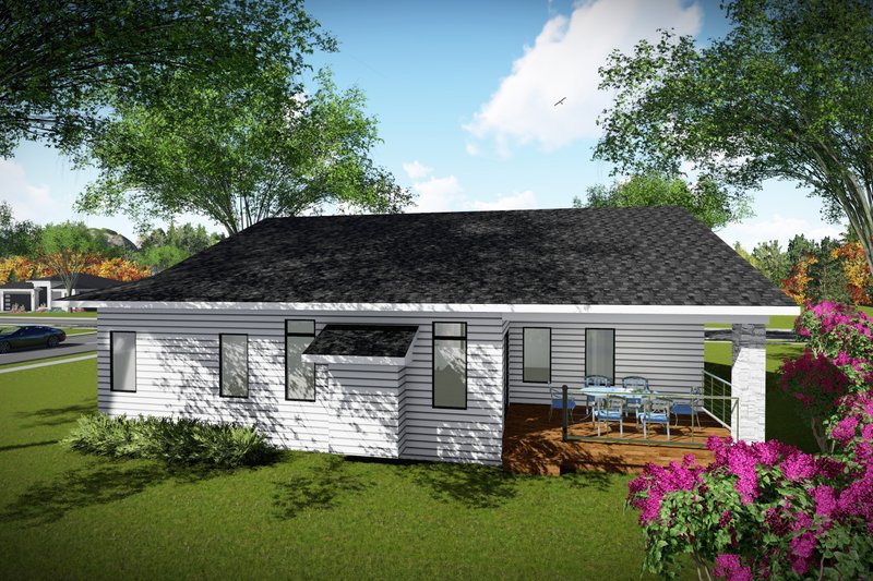 House Plan Design - Exterior - Rear Elevation for Contemporary House Plan #70-1490 - 3 bed, 2 bath