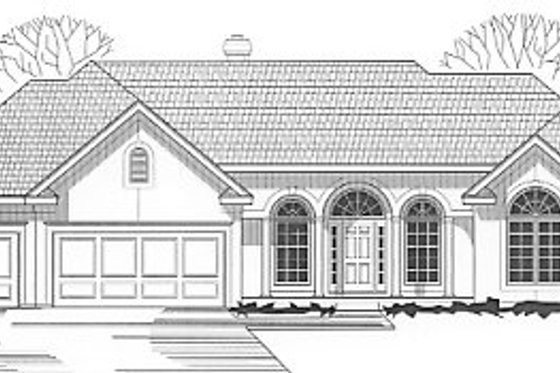 Exterior - Front Elevation for Mediterranean House Plan #67-212 - 3 bed, 3 bath