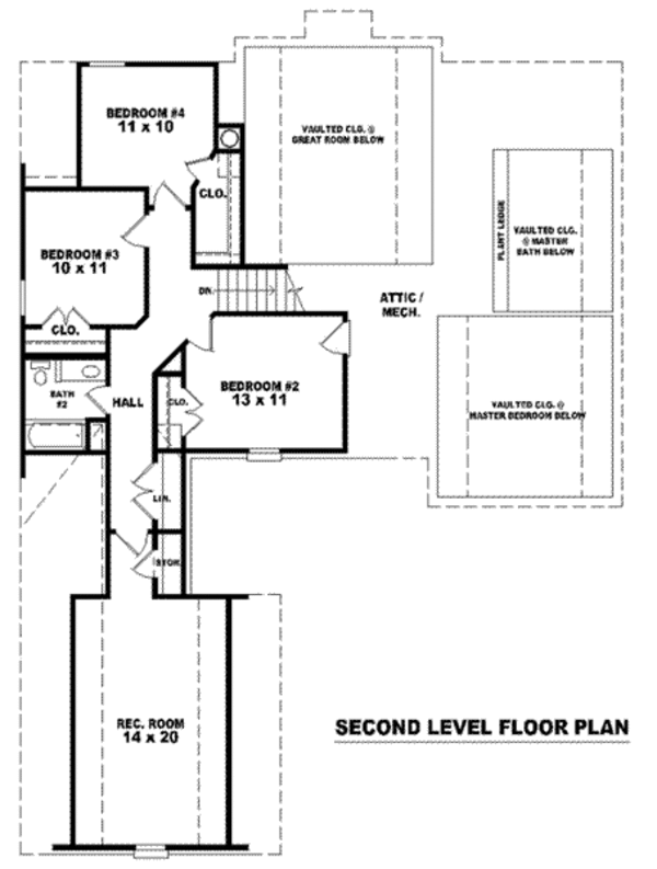 European Floor Plan - Upper Floor Plan #81-879