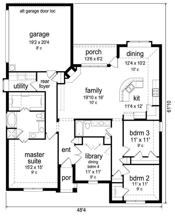 Home Plan - Traditional Floor Plan - Main Floor Plan #84-579