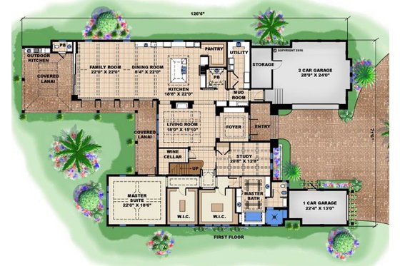 Floor Plan - Main Floor for Contemporary House Plan #27-532 - 4 bed, 4.5 bath