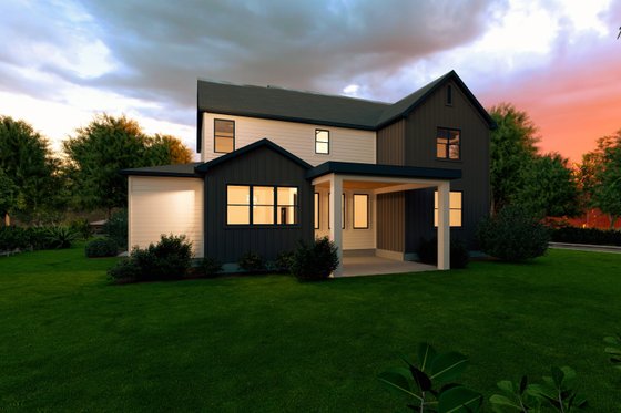Exterior - Rear Elevation for Farmhouse House Plan #1111-45 - 5 bed, 3.5 bath
