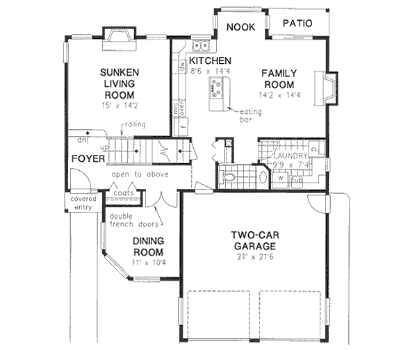 Architectural House Design - Traditional Floor Plan - Main Floor Plan #18-9107