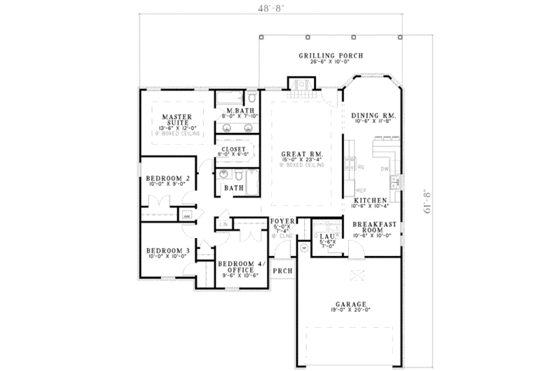 European Style House Plan - 4 Beds 2 Baths 1658 Sq/Ft Plan #17-570 ...