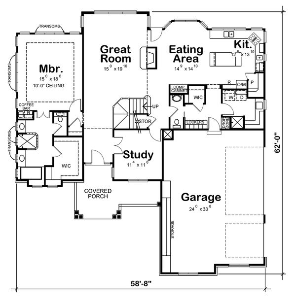 House Plan Design - Traditional Floor Plan - Main Floor Plan #20-1867