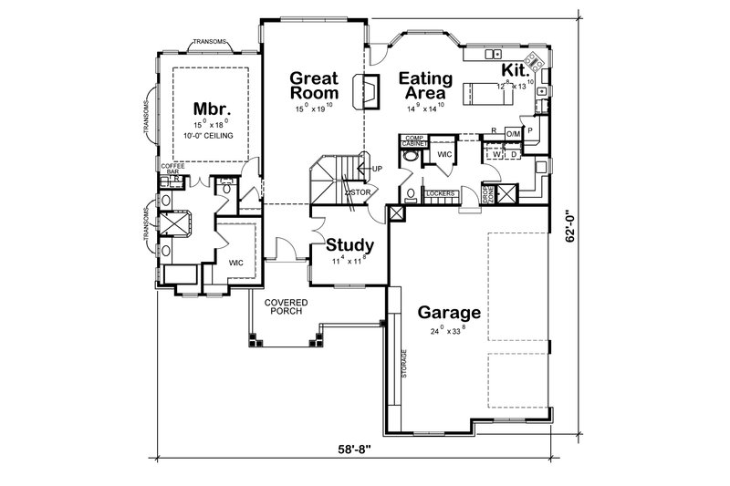 House Plan Design - Floor Plan - Main Floor for Traditional House Plan #20-1867 - 3 bed, 3 bath
