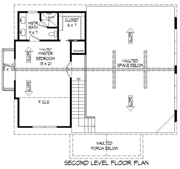 Cabin Floor Plan - Upper Floor Plan #932-250