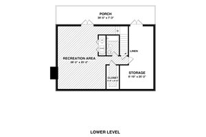 Floor Plan - Lower Floor for Country House Plan #56-725 - 3 bed, 3 bath
