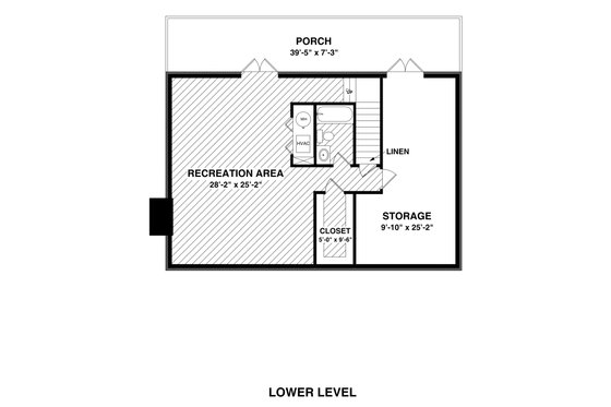 Floor Plan - Lower Floor for Country House Plan #56-725 - 3 bed, 3 bath