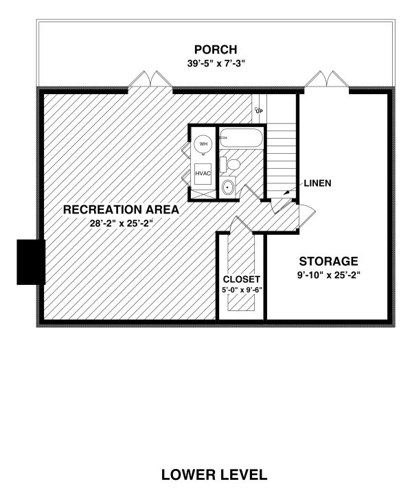 Dream House Plan - Country Floor Plan - Lower Floor Plan #56-725