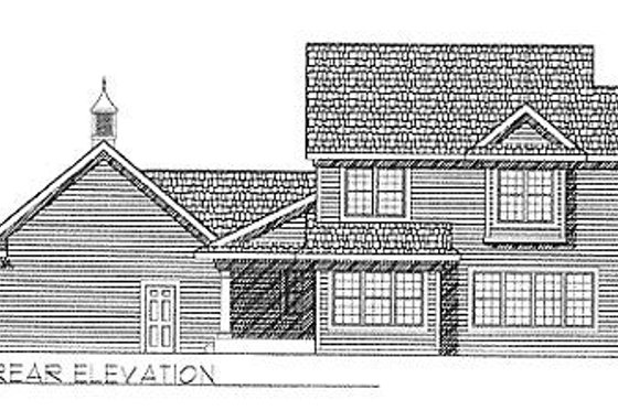 Exterior - Rear Elevation for Traditional House Plan #70-186 - 3 bed, 2.5 bath