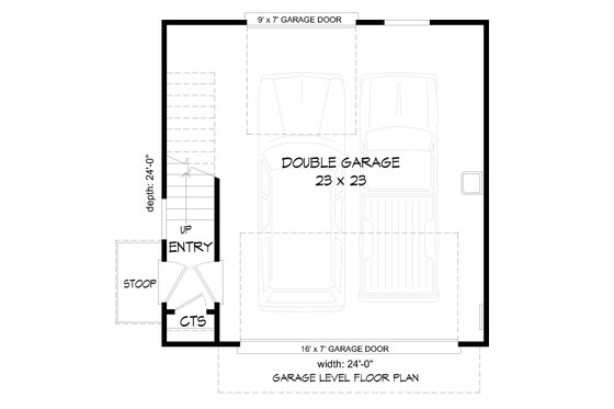 Floor Plan - Main Floor for Traditional House Plan #932-335 - 2 bed, 1 bath