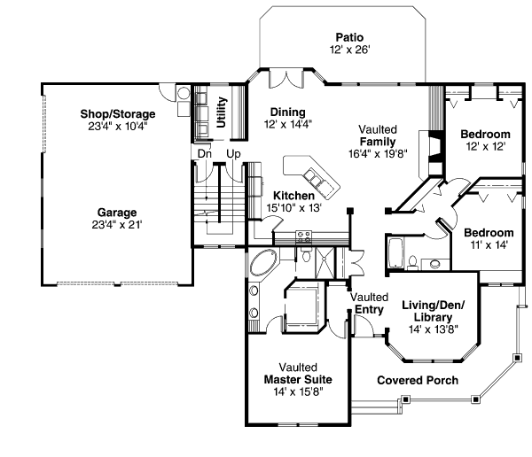 Country Floor Plan - Main Floor Plan #124-217