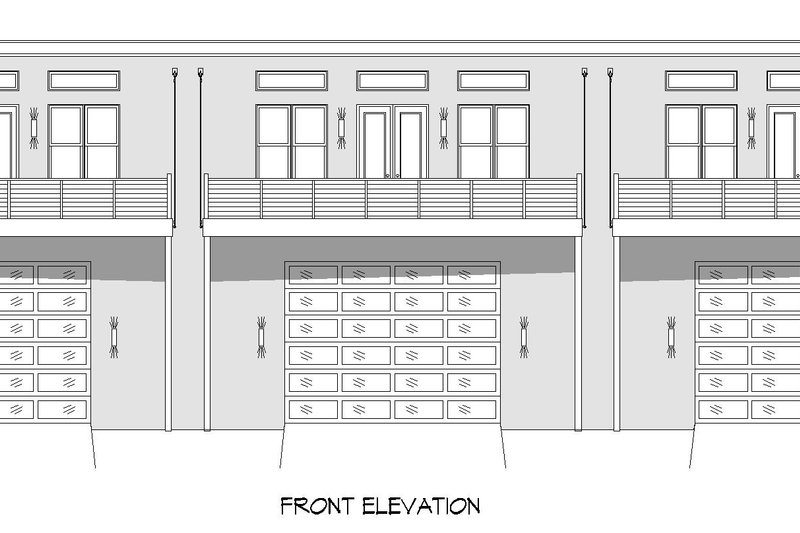 House Blueprint - Exterior - Front Elevation 3 for Contemporary House Plan #932-895 - 4 bed, 6.5 bath