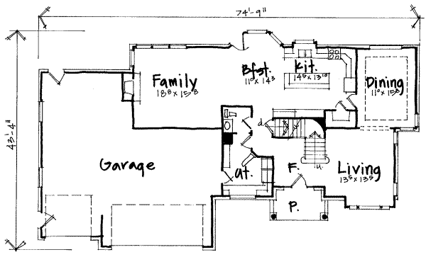 Traditional Floor Plan - Main Floor Plan #308-224