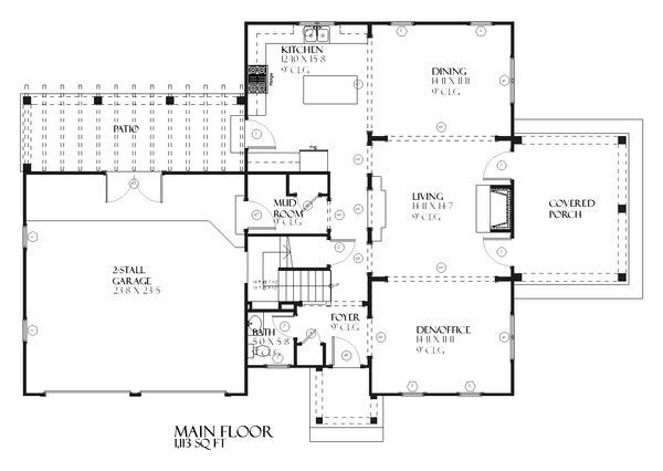 Tudor Floor Plan - Main Floor Plan #901-98