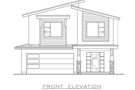 Exterior - Front Elevation 3 for Contemporary House Plan #1100-38 - 3 bed, 2 bath