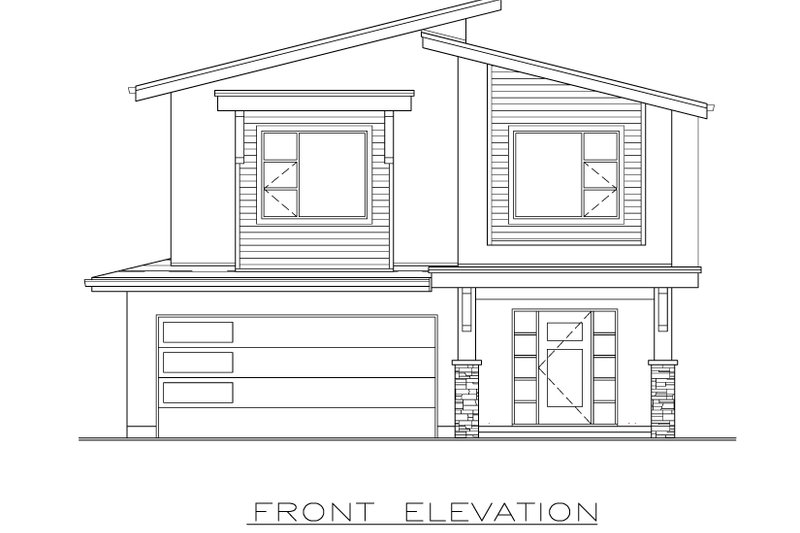 Home Plan - Exterior - Front Elevation 3 for Contemporary House Plan #1100-38 - 3 bed, 2 bath