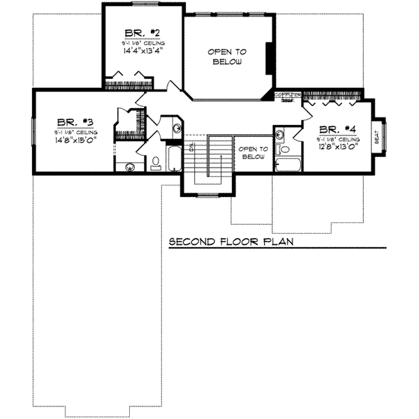 Home Plan - European Floor Plan - Upper Floor Plan #70-736