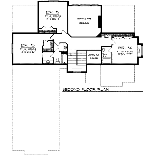 House Plan Design - European Floor Plan - Upper Floor Plan #70-736