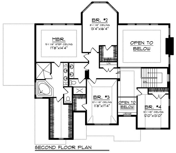 Dream House Plan - Craftsman Floor Plan - Upper Floor Plan #70-1253
