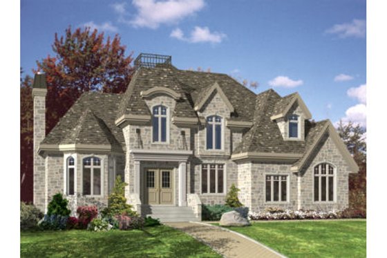 Exterior - Front Elevation for European House Plan #138-322 - 3 bed, 1.5 bath