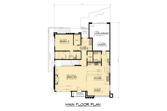 Floor Plan - Main Floor for Modern House Plan #1066-319 - 5 bed, 4.5 bath