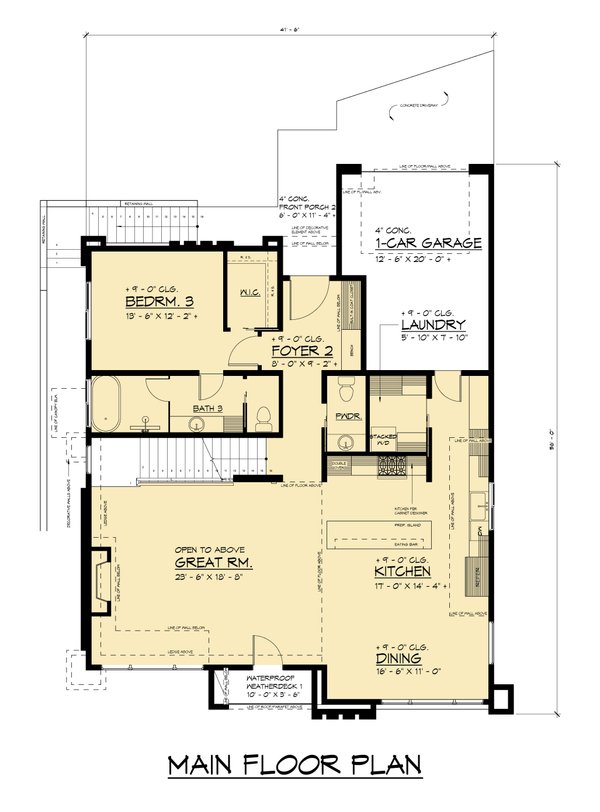 House Blueprint - Modern Floor Plan - Main Floor Plan #1066-319