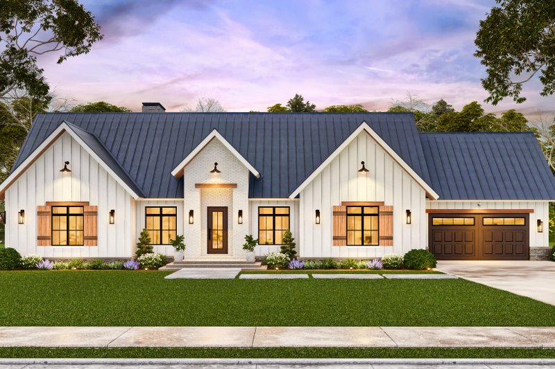 Architectural House Design - Exterior - Front Elevation 6 for Farmhouse House Plan #119-470 - 3 bed, 3 bath