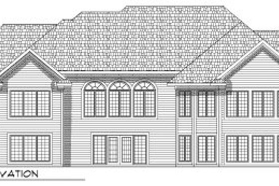 Exterior - Rear Elevation for European House Plan #70-789 - 4 bed, 3 bath