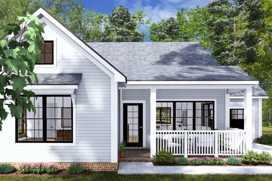 Exterior - Covered Porch for Cottage House Plan #513-2266 - 2 bed, 2 bath