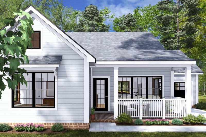 House Design - Exterior - Covered Porch for Cottage House Plan #513-2266 - 2 bed, 2 bath