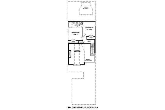 Floor Plan - Upper Floor for Traditional House Plan #81-1380 - 3 bed, 2.5 bath
