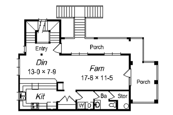Floor Plan - Main Floor for Beach House Plan #329-264 - 4 bed, 4.5 bath