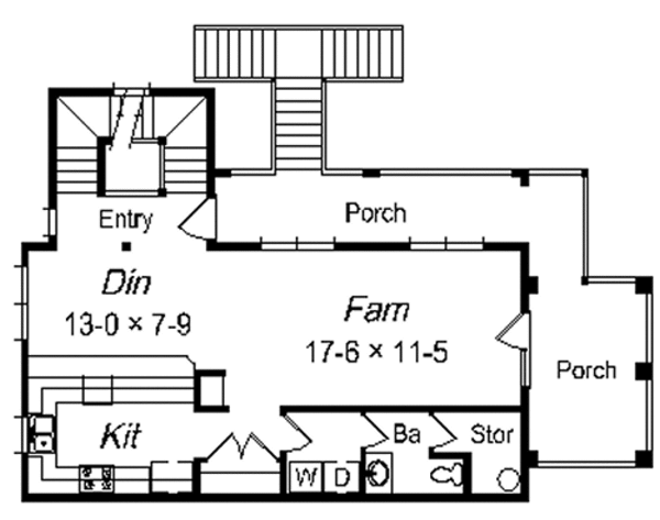 Beach Floor Plan - Main Floor Plan #329-264