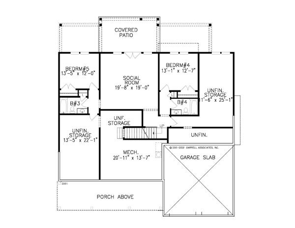 Farmhouse Floor Plan - Lower Floor Plan #54-544