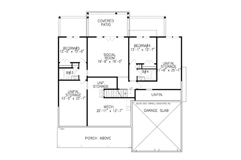 Architectural House Design - Floor Plan - Lower Floor for Farmhouse House Plan #54-544 - 3 bed, 2 bath