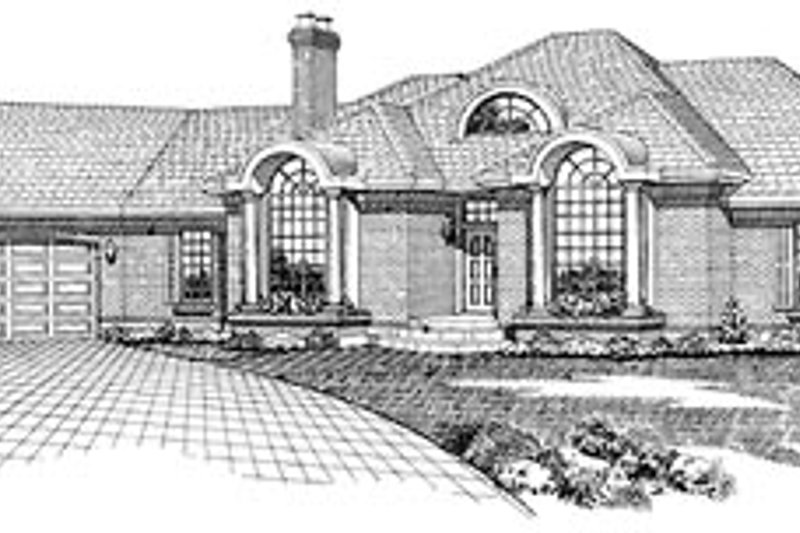 Exterior - Front Elevation 2 for European House Plan #47-196 - 4 bed, 4 bath