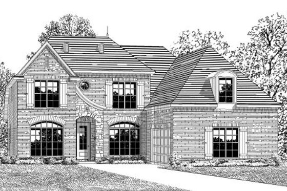 Exterior - Front Elevation for European House Plan #424-341 - 5 bed, 4 bath