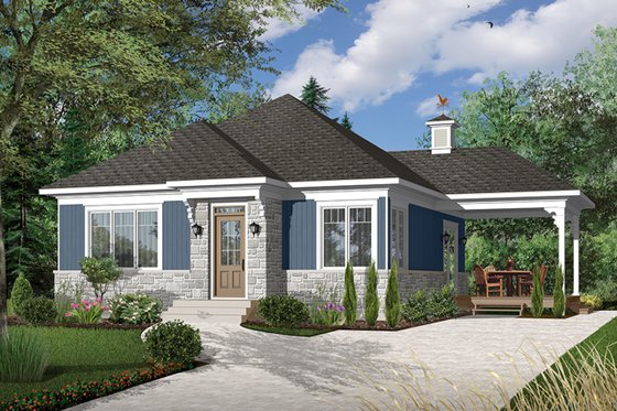 Exterior - Front Elevation 3 for Modern House Plan #23-2661 - 2 bed, 1 bath