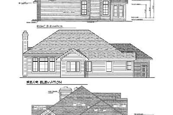 Exterior - Rear Elevation 1 for European House Plan #70-669 - 2 bed, 2 bath
